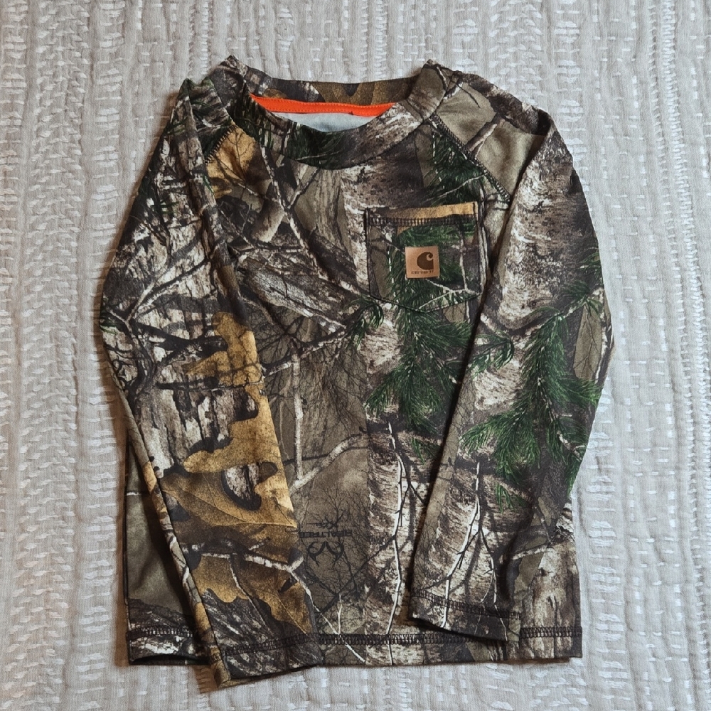 Carhartt Kids Woodland Camo Long Sleeve Tee